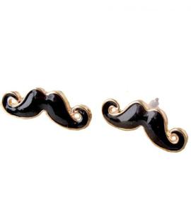 Kolczyki WSY Moustache RETRO Vintage gold/black 1para - 2861653854