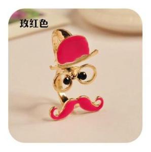 Piercionek podwjny WSY Moustache Dziadek JAPAN Vintage RETRO pink - 2861653868