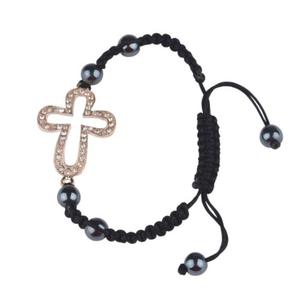 cro02 Bransoletka Shamballa KRZYYK Krzy PUNK Gothic CYRKONIE - 2872167365