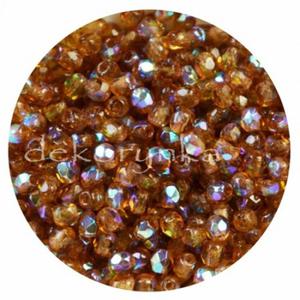 Fire Polish 3mm - koraliki czeskie szlifowane #X10230 Smoky Topaz AB - 2861654339