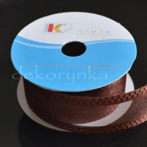 A-0480 Tasiemka Wstka ORGANZA 25mm 1,5m - brzowa - 2861655174