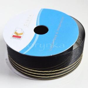 A-0481 Tasiemka Wstka ORGANZA 25mm 2m - czarna - 2861655175