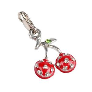 ZAW208 Zawieszka Charms z karabinkiem CZERENIE Cyrkonie - 2861656125