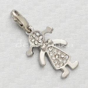 ZAW209 Zawieszka Charms z karabinkiem LALECZKA Cyrkonie - 2861656126