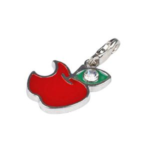 ZAW210 Zawieszka Charms z karabinkiem JABKO Cyrkonie - 2861656127