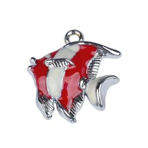 ZAW242 Zawieszka metal. Charms RYBKA srebrna - 2861656222