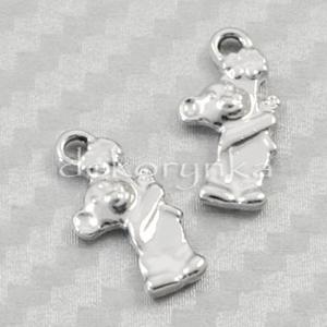 ZAW245 Zawieszka metal. Charms MI srebrny 2szt - 2861656247