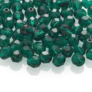 Koraliki szlifowane Fire Polish 6mm 20 szt. #50740 - Dk Emerald