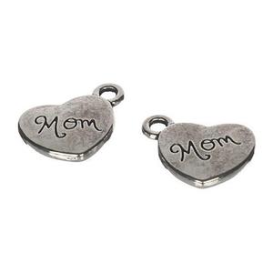 ZAW667 Zawieszka metalowa SERCE-MOM 15x15mm - 2855267885