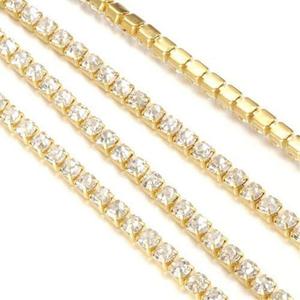 tb22 Tama biuteryjna gold Ozdobna z cyrkoniami ss14 3,3mm 0.5m crystal - 2861657121