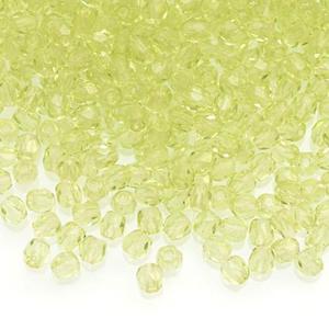 Fire Polish 3mm - koraliki czeskie szlifowane #50200 Light Olivine - 2861657373