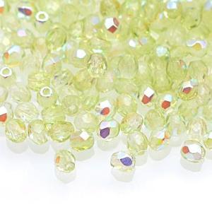 Fire Polish 3mm koraliki czeskie #X50231 Crystal/Olivine AB - 2861658007