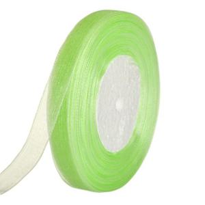 wso23 Tasiemka wstka SZYFON ORGANZA 12mm 50Y seledynowa - 2861661124