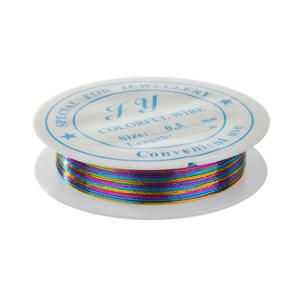 DJ173 Drut jubilerski stalowy 0.5mm szpula 7m multikolor - 2864696602