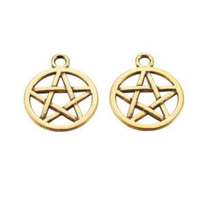 zm327 Zawieszka pentagram 17mm - stare zoto - 2870370080