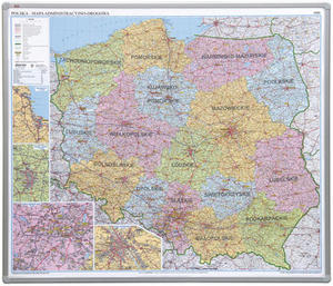 Tablica-mapa administracyjno- drogowa 102,5x120 z serii Office pyta mikka - 2852650761