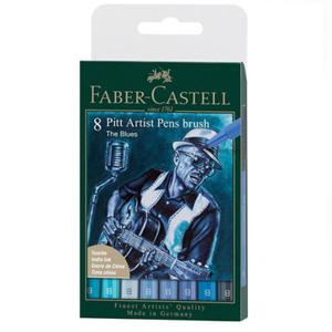 Zestaw flamastrw Pitt Artist Faber-Castell The Blues - 8 sztuk odcienie niebieskiego - 2867781935