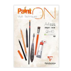 Blok malarski uniwersalny Clairefontaine Paint On Multi -Techniques Blanc - 250g, A4, 40ark. - 2881837205