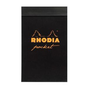 Notes Rhodia Bloc Pocket 7,5x12cm Black - kratka