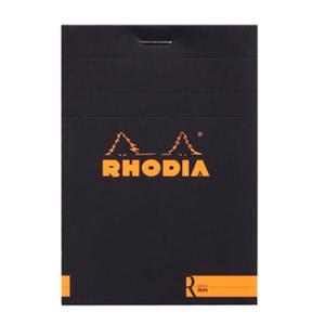Notes Rhodia Basic Orange & Black "le R" Nr11 Black - linie, blok szyty - 2822739256