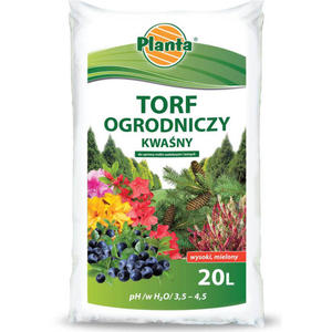 Torf ogrodniczy kwany 20L pH 3,5 - 4,5 Planta - 2869940517