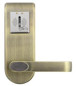 KLAMKA Z CZYTNIKIEM RFID Unique 125 kHz, SZYLD Z KONTROL DOSTPU EURA ELH-62B9 BRASS - 2868474056