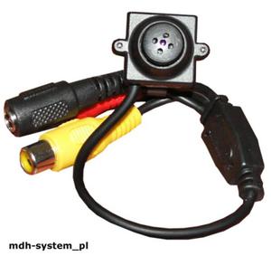 Mini kamera CCTV 380 TVL 2 lux, obiektyw 5,5 mm guzik, AUDIO, CS700 - 2823344771