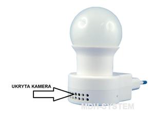 MINIATUROWA KAMERA WI-FI P2P UKRYTA W LAMPCE HD 720p ONVIF 2.42 LAMPKA Z KAMER WI-FI, LAMP-WIFI-SMART - 2860184694