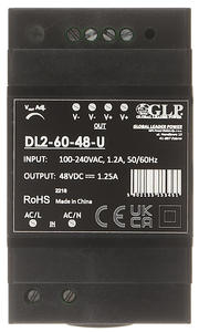 ZASILACZ 48V DC 1.25A 60W ZASILACZ 48 V NA SZYN DIN DL2-60-48-U - 2877586301