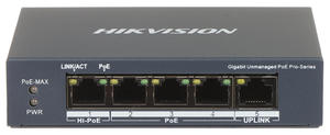 SWITCH POE 4 PORTY + UPLINK HIKVISION DS-3E0505HP-E - 2876911422