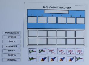 Uproszczona magnetyczna tablica motywacyjna A4 z samolotami - 2862517819