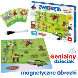 GENIALNY DZIECIAK PUZZLE MAGNETYCZNE - ZWIERZTA - 2864995787