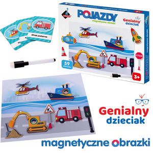 GENIALNY DZIECIAK PUZZLE MAGNETYCZNE - POJAZDY - 2864995788