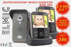 System bezprzewodowy - wideo domofon z funkcj dzwonka ELMIC KIVOS KDB301 - 2 monitory / 1 jednostka zewntrzna DUOS - 2827854386