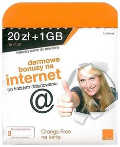 Karta SIM ORANGE FREE Internet na kart 1 GB 20 z - 2827854425