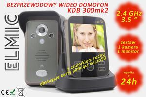 Wielofunkcyjny bezprzewodowy wideo domofon z funkcj dzwonka, rejestracj wideo i czujnikiem ruchu ELMIC KIVOS KDB300mk2 - 2845077331