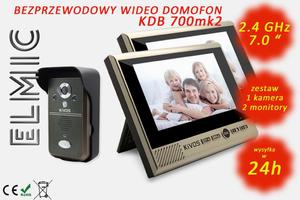 Wielofunkcyjny bezprzewodowy wideo domofon z funkcj dzwonka ELMIC KIVOS KDB700mk2 - 2 monitory - 2845077333