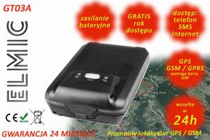 Przenony osobisty lokalizator GPS GSM ELMIC GT03A GPS tracker - 2845077377