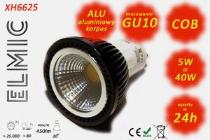 arwka reflektor LED COB XH 6625 5W 230V GU10 30st. 3000K Ciepa Biel ELMIC przeroczysta - 2827854360