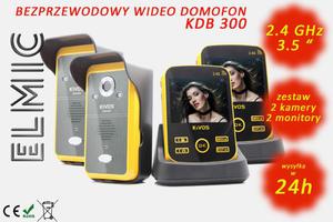 Wielofunkcyjny bezprzewodowy wideo domofon z funkcj dzwonka ELMIC KIVOS KDB300 - 2 monitory / 2 kamery - system wielomonitorowy / wielodostpowy - 2827854374