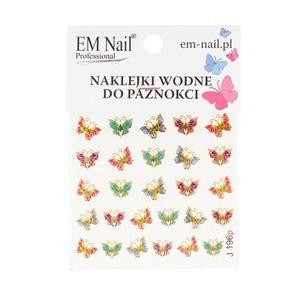 Naklejki wodne do paznokci - Motyl 5 (J196p) - 2855012921