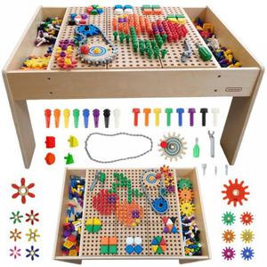 MASTERKIDZ Drewniany St Edukacyjny +AKCESORIA STEM WALL - 2875210974