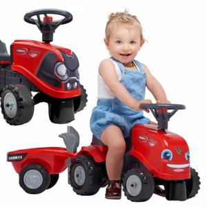 FALK Traktorek Baby Case IH Ride-On Czerwony z Przyczepk + akc. od 12 miesicy - 2876206183