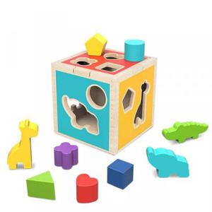 Tooky Toy Drewniany Sorter Kostka Edukacyjna Zwierztka Figury Geometryczne - 2875212235