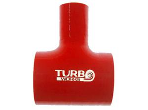 Trjnik silikonowy typu "T" wyjcie 25mm TurboWorks - Czerwony - 2827964938