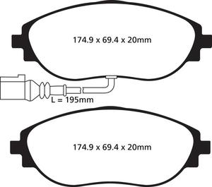 Klocki hamulcowe EBC Greenstuff Audi TT quattro 2014- - 2843276624