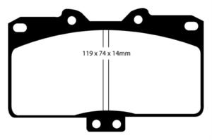 Klocki hamulcowe EBC Redstuff Mitsubishi 3000 GT 92-99 - 2843279371