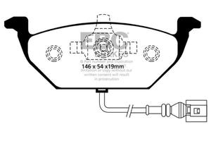 Klocki hamulcowe EBC Yellowstuff przd AUDI A2 (8Z) 1.4 2000-2005 - 2860241399