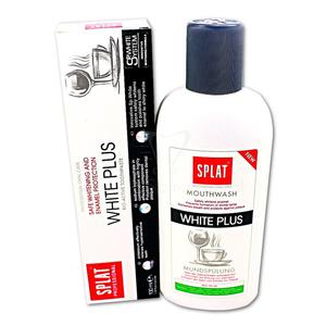 Zestaw Splat WHITE PLUS - pasta White Plus 100 ml + pyn do jamy ustnej White Plus 275 ml - 2834168999