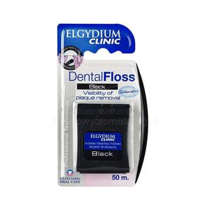 Elgydium DentalFloss Black 50m - czarna ni dentystyczna z chlorheksydyn - 2836763185